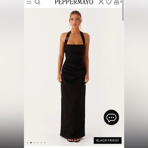 Peppermayo ‘Rumor Has It’ black maxi dress size 8 NWT